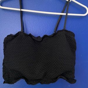 Black Super cropped tank top
